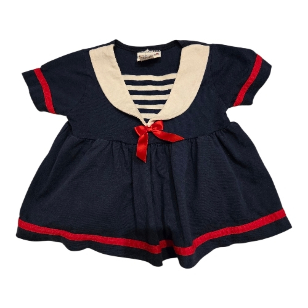 Vintage 1990s Kaboom! Nautical Sailor Short Sleeved Top